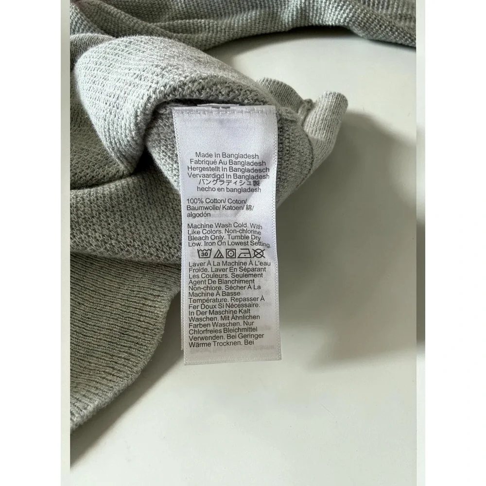 J.Crew Mens 100% Cotton Textured Raglan Crewneck Sweater Grey Heather XLarge NEW